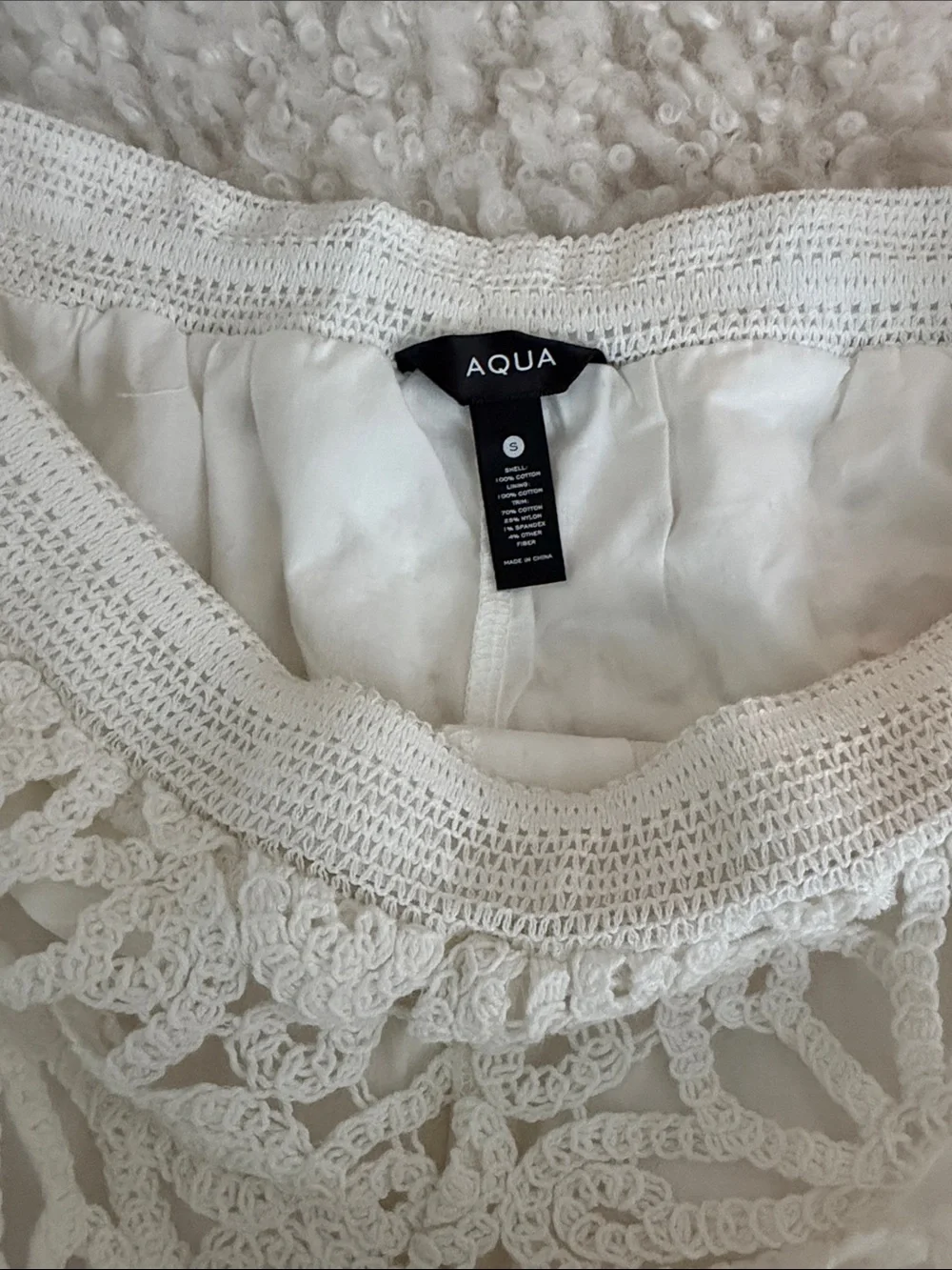 Aqua White Crochet Floral Lace Shorts - Picture 4 of 5